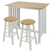 3-Piece Breakfast Set made with Solid Wood - White