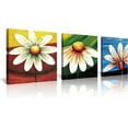thumbnail image 1 of 3-Piece Bright Color Flower Pictures Wall Decor - Framed Canvas Art for Living Room, Bedroom, Kitchen, Office - Modern Colorful Floral Artwork - Ready to Hang Paintings Print for Walls, 1 of 6