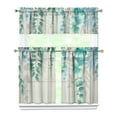 thumbnail image 1 of 3-Piece Bright Flowers Kitchen Curtain Set - Ruffled Valance and Tier Curtains with Rod Pocket, Fresh Floral Pattern for Farmhouse Kitchen Windows Decor, 54"x18" + 27.5"x36"x2, 1 of 5