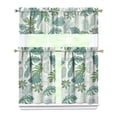 thumbnail image 1 of 3-Piece Bright Flowers Kitchen Curtain Set - Ruffled Valance and Tier Curtains with Rod Pocket, Fresh Floral Pattern for Farmhouse Kitchen Windows Decor, 54"x18" + 27.5"x36"x2, 1 of 5
