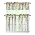thumbnail image 1 of 3-Piece Bright Flowers Kitchen Curtain Set - Ruffled Valance and Tier Curtains with Rod Pocket, Fresh Floral Pattern for Farmhouse Kitchen Windows Decor, 54"x18" + 27.5"x36"x2, 1 of 5