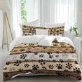 thumbnail image 1 of 3 Piece Brown Cat Paw Print Duvet Cover Set California King,Microfiber Comforter/Quilt Cover with Corner Ties and 2 Pillowcases,Vintage Farmhouse Country Wooden Grain Soft Bedding with Zipper Closure, 1 of 8