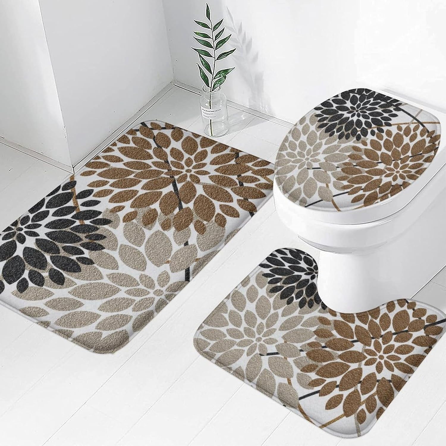 BINHAIHU Dahlia Flower Bath Rug
