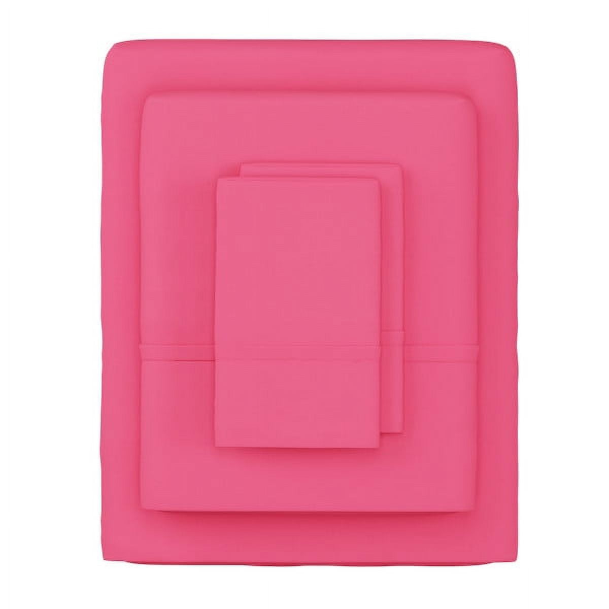 3-Piece Brushed Microfiber Twin Sheet Set - Bedding with Wrinkle and Stain-Resistant Fitted and Flat Sheets Plus Pillowcase by Lavish Home (Pink)