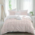 thumbnail image 1 of 3 Piece Burnt Orange Striped Duvet Cover Set California King,Microfiber Comforter/Quilt Cover with Corner Ties and 2 Pillowcases,Modern Abstract Art Geometric All Season Bedding with Zipper Closure, 1 of 8