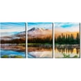 thumbnail image 1 of 3 Piece Canvas Wall Art Nature Glacier US Alaska Mountains Home Wall Art Colorful Flowers Forest Landscape Canvas Prints Scenery Artwork Contemporary Decor Ready to Hang, 48" Wx24" H, 1 of 5