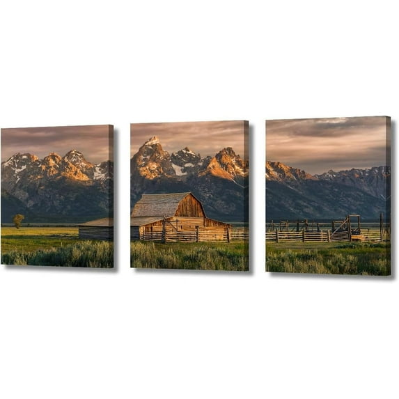 3 Piece Canvas Wall Art Nature Glacier US Alaska Mountains Home Wall Art Colorful Flowers Forest Landscape Canvas Prints Scenery Artwork Contemporary Decor Ready to Hang, 48" Wx24" H