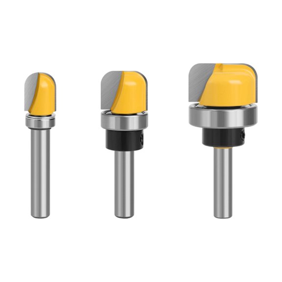 3 Piece Carbides Tipped Round Nose Routers Bit Cutting Equipment For Precise Circular Grooves In Woodworking Projects