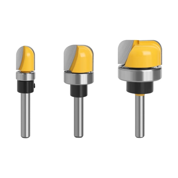 3 Piece Carbides Tipped Round Nose Routers Bit Cutting Equipment For Precise Circular Grooves In Woodworking Projects