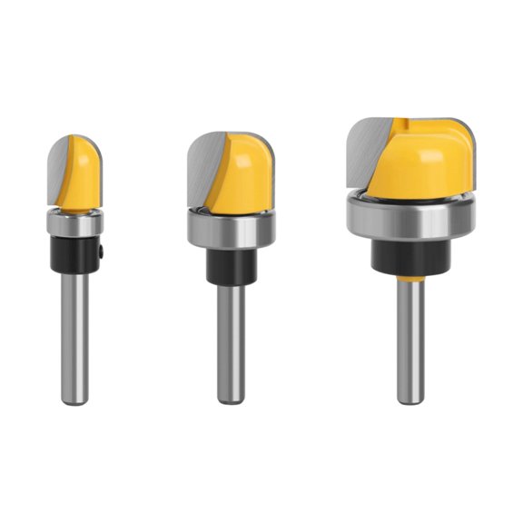 3 Piece Carbides Tipped Round Nose Routers Bit Cutting Equipment For Precise Circular Grooves In Woodworking Projects