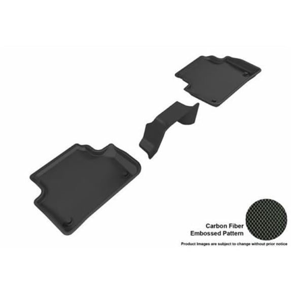 3 Piece Carbon Fiber Embossed Pattern Kagu Black 2nd Row 2017 for Audi A4 - Black - 3 lbs
