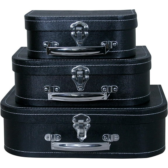 3-Piece Cardboard Suitcase Set - Decorative Storage Boxes - Suitcase Set for Decor, Storage, and More