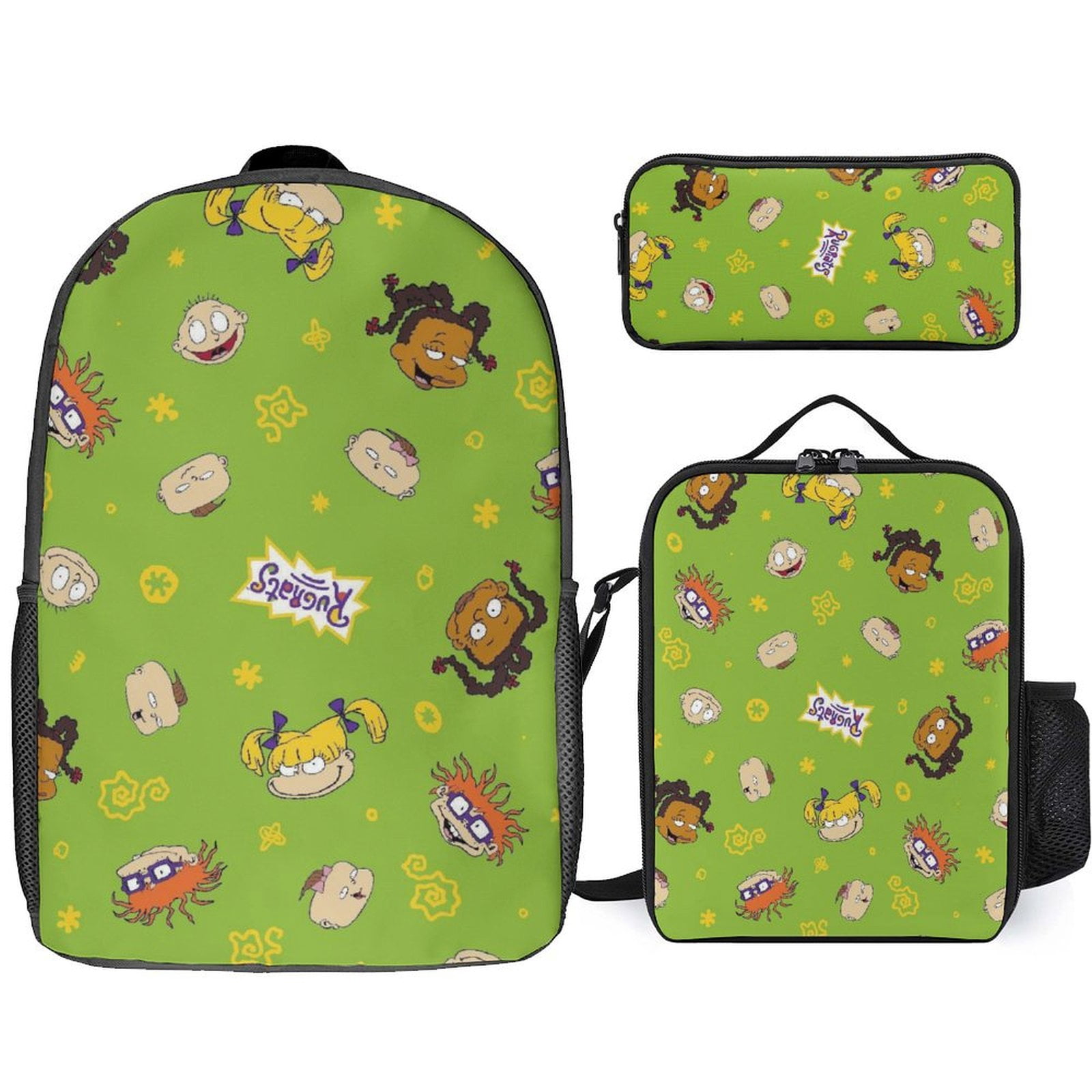 3 Piece Casual Shoulder Bag, Rugrats Backpack Set Travel Knapsack with ...