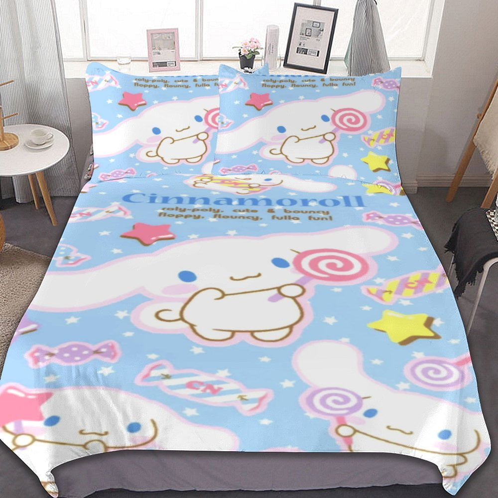 3 Piece Cat Cinnamoroll Bedding Duvet Cover Sets,Cartoon Kitty ...