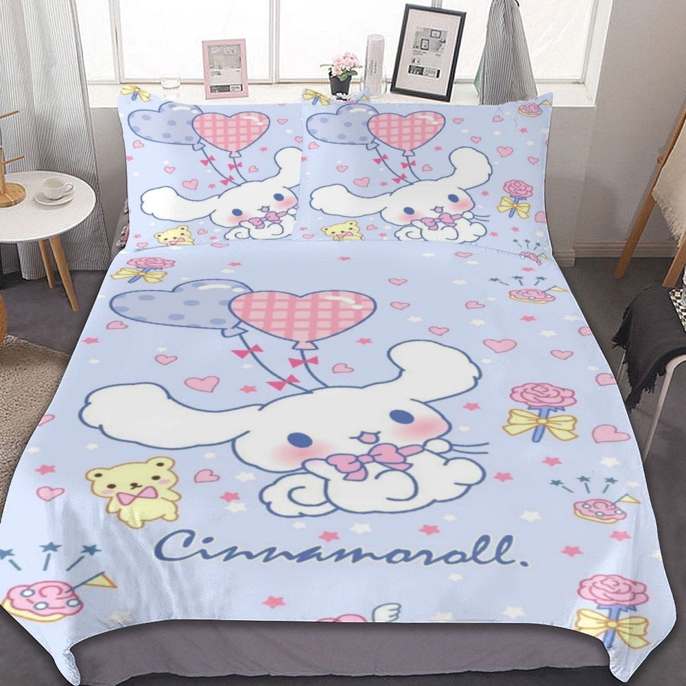 3 Piece Cat Cinnamoroll Bedding Duvet Cover Sets,Cartoon Kitty ...