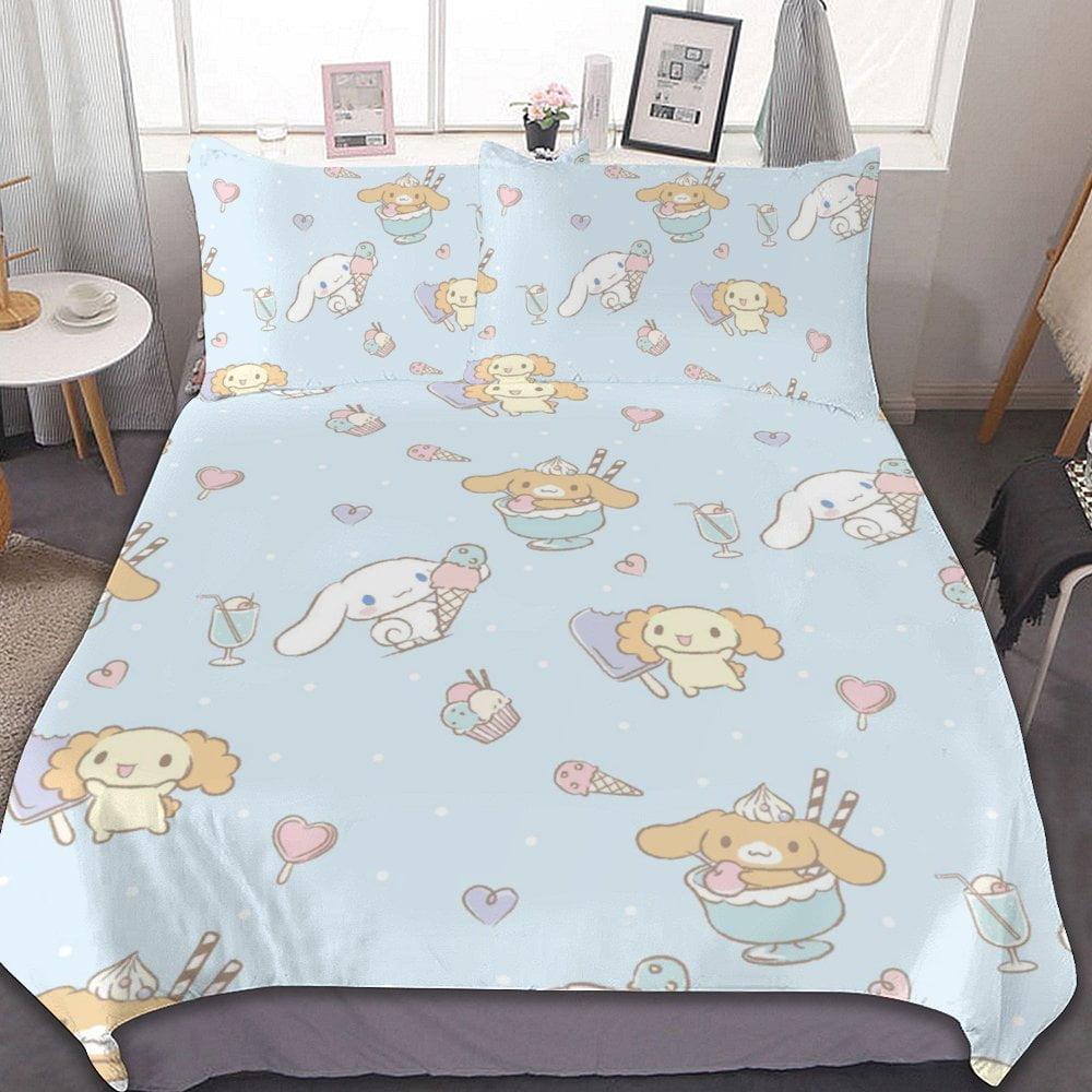 3 Piece Cat Cinnamoroll Bedding Duvet Cover Sets,Cartoon Kitty ...