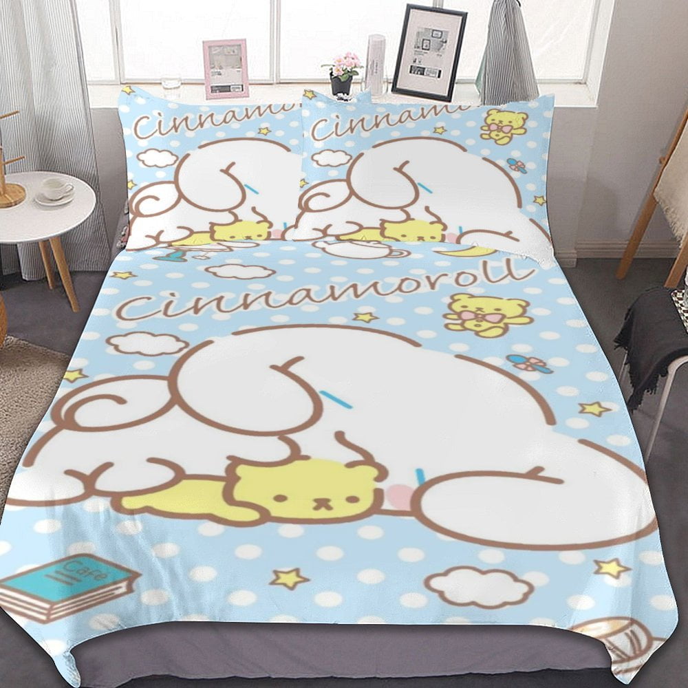 3 Piece Cat Cinnamoroll Bedding Duvet Cover Sets,Cartoon Kitty ...