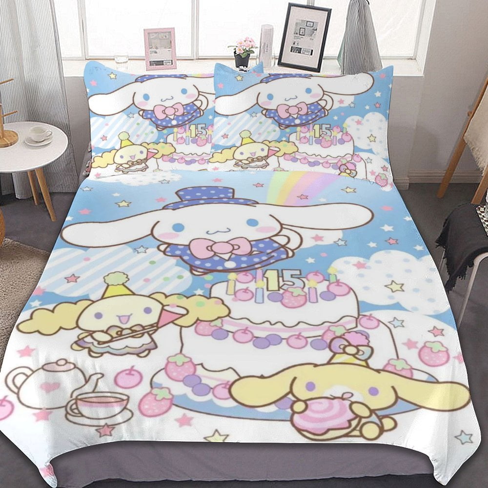 3 Piece Cat Cinnamoroll Bedding Duvet Cover Sets,Cartoon Kitty ...