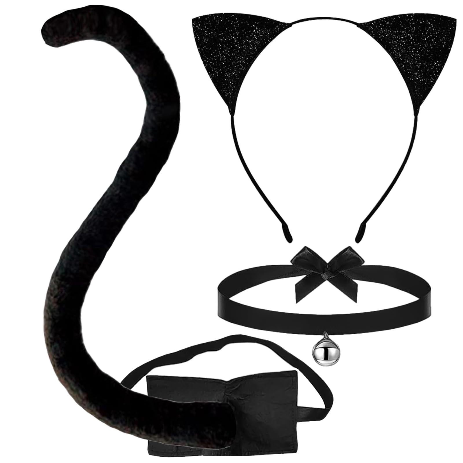 3 Piece Cat Ears And Tail Accessory Set Cat Ears Headband Long Tail And ...