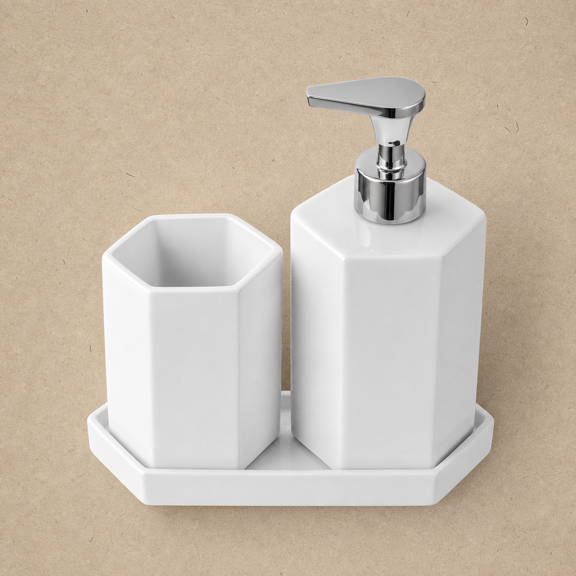 3-Piece Ceramic Bathroom Accessory Set