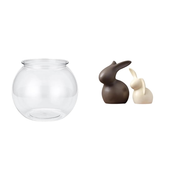 3 Piece Ceramic Fish Tank Vase Set Transparent PP Material Ideal for Living Room Office Table Decor