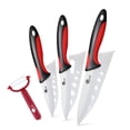 thumbnail image 1 of Ceramic Fruit Knife 3 Pack Paring Knife with Cover Rustproof Ceramic Blade Kitchen Knives Vegetables Cutting Knife for Meat, 1 of 8