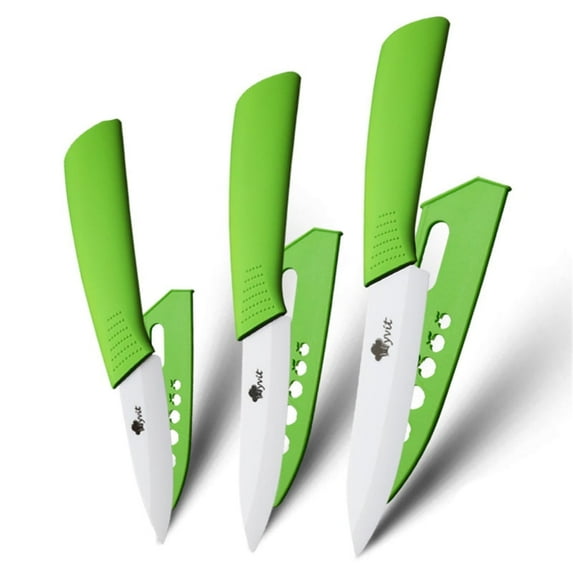 3-Piece Ceramic Paring Knife,5" Utility Knife 4" Slcing Knife and 3" Peeling Knife Vegetables Fruit Kitchen Knives Cutter Tool