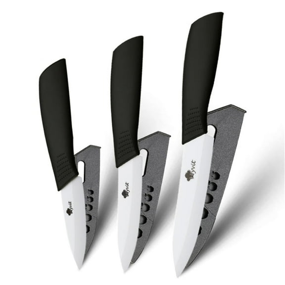 3-Piece Ceramic Paring Knife,5" Utility Knife 4" Slcing Knife and 3" Peeling Knife Vegetables Fruit Kitchen Knives Cutter Tool