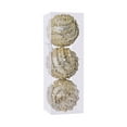 thumbnail image 1 of 3-Piece Champagne Sequin Christmas Ball Ornaments For Glamorous Tree Accents, 1 of 2