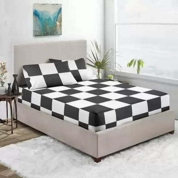 3 Piece Chex Fitted Sheet, 8