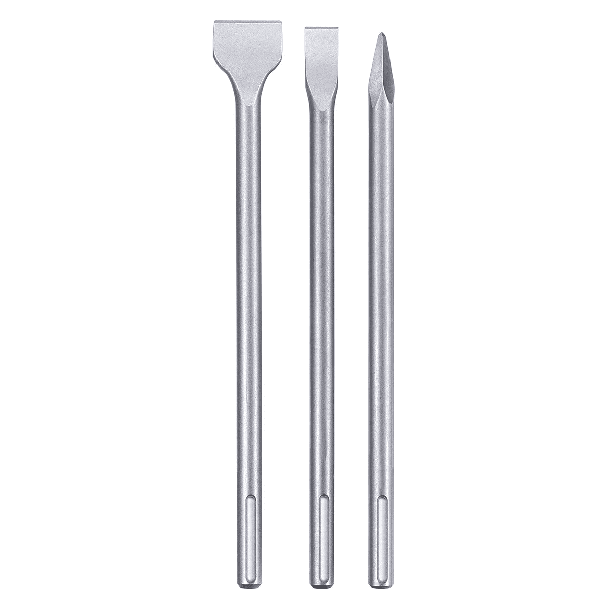 3-Piece Chisel Set For Sds-Max Chuck Hammer Drills (3 Pieces, For All Sds-Max Chuck Hammer Drills, With 2 Flat Chisels And 1 Punch)