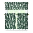 thumbnail image 1 of 3-Piece Christmas Kitchen Curtain Set - Ruffled Valance and Tier Curtains with Rod Pocket, Fresh Winter Pattern for Farmhouse Kitchen Windows Decor, 54"x14" + 27.5"x36"x2, 1 of 5