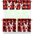 thumbnail image 1 of 3 Piece Christmas Kitchen Curtains and Valances Set for Windows Christmas Kitchen Window Curtains Over Sink Decor 27.5x24 in, 1 of 6