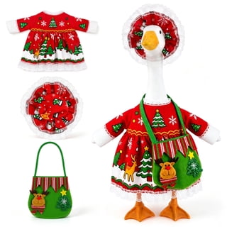 3-Piece Christmas Porch Goose Outfit, 23-Inch Goose Snowflake Costume Set, Festive Goose Clothes for Lawn, Garden, Patio & Front Porch Holiday Decor