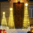 thumbnail image 1 of 3-Piece Christmas Tree Light Set, Suitable for Outdoor/Indoor Use Christmas Tree Lighting Decorations, Artificial LED Tree for Holiday Party Decorations 448 Warm Lights, 4-Foot + 5-Foot + 6-Foot, 1 of 7