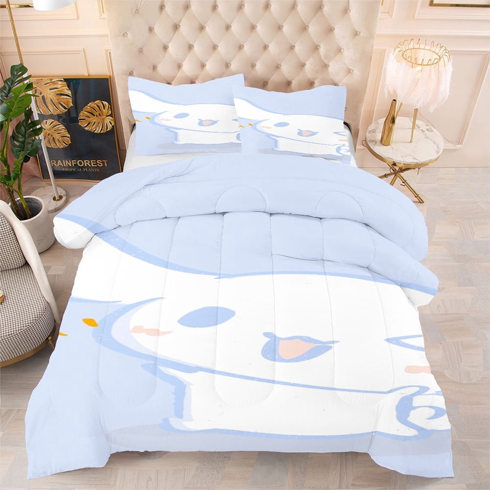 3-Piece Cinnamoroll Comforter Set with 2 Pillowcases, Light Blue Soft ...