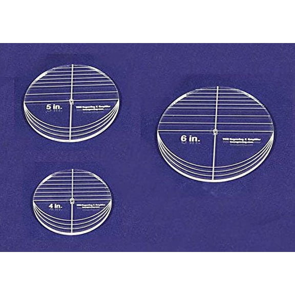 3 Piece Circle Set - No Seam 4",5",6" ~ 1/4" Thick - Long Arm -Multi Use