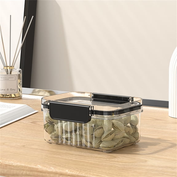 3-Piece Clear Plastic Food Storage Containers Set - Airtight Buckle Lid for Flour, Grains, Sugar, Snacks - Transparent Dry Storage Jars for Kitchen Pantry Organization