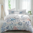 thumbnail image 1 of 3 Piece Coastal Octopus Duvet Cover Set Queen Size,Microfiber Comforter/Quilt Cover with Corner Ties and 2 Pillowcases,Farmhouse Nautical Ocean Conch Coral All Season Soft Bedding with Zipper Closure, 1 of 8
