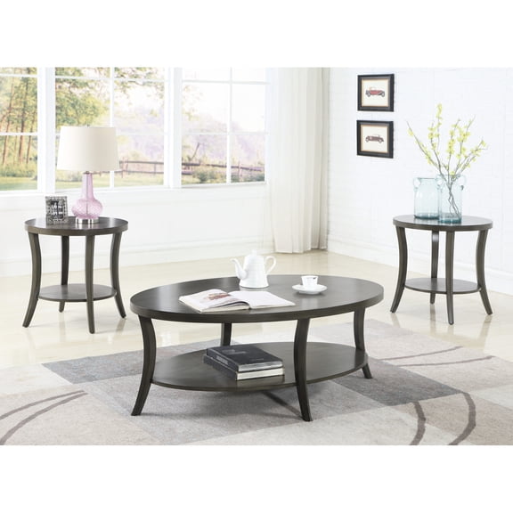 3-Piece Coffee Table Set / Coffee Break Moments / Gray Finish Appeal