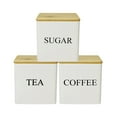 thumbnail image 1 of 3-Piece Coffee, Tea and Canister Set with Labeled Lids - Kitchen Storage Jars for Flour and Dry Goods Organization - White, 1 of 4