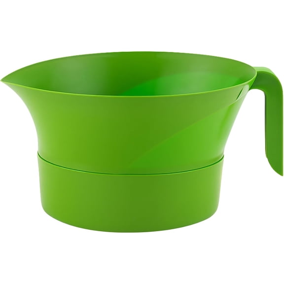 3-Piece Colander Grease Strainer Set  Green Grease Separator with Handle, Container & Lid  Strains Bacon, Pasta, Ground Beef  BPA-Free Kitchen Gadget