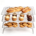 thumbnail image 1 of Vesteel 3-Tier Cooling Racks, Stainless Steel Stackable Grid Baking Racks, Collapsible Wire Racks for Cooking Grilling Roasting, Oven & Dishwasher Safe, 15’’ x 10’’, 1 of 8