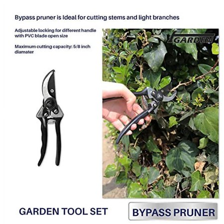 3 Piece Combo Garden Tool Set with Lopper, Hedge Shears and Pruner Shears, Tree & Shrub Care Kit