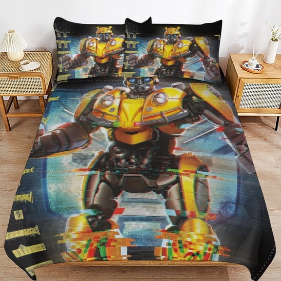 3 Piece Comfortable Bedding Set Transformers Duvet Cover Twin Bed with 2 Pillowcase 90"x90"