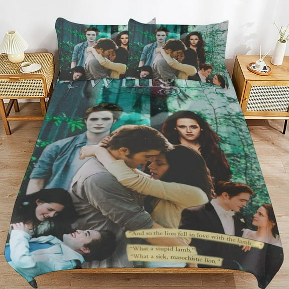 3 Piece Comfortable Bedding Set Twilight Saga Duvet Cover Twin Bed with 2 Pillowcase 79"x90"
