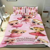 3 Piece Comforter Cover Set For Ballerina Cappuccina Tung Tung Sahur Bedding Set Cute Duvet Cover Sets Super Soft Teens Bedding Set Kids Bedroom Gifts,1 Duvet Cover with 2 Pillowcases Twin