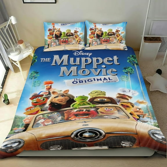 3 Piece Comforter Cover Set For The Muppets Bedding Set Cute Duvet Cover Sets Super Soft Teens Bedding Set Kids Bedroom Gifts,1 Duvet Cover with 2 Pillowcases Twin