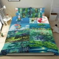 thumbnail image 1 of 3 Piece Comforter Cover Set For Ponyo Bedding Set Cute Duvet Cover Sets Super Soft Teens Bedding Set Kids Bedroom Gifts,1 Duvet Cover with 2 Pillowcases Full, 1 of 6
