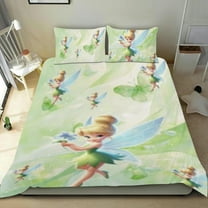 3 Piece Comforter Cover Set For Tinker Bell Bedding Set Cute Duvet Cover Sets Super Soft Teens Bedding Set Kids Bedroom Gifts,1 Duvet Cover with 2 Pillowcases Twin